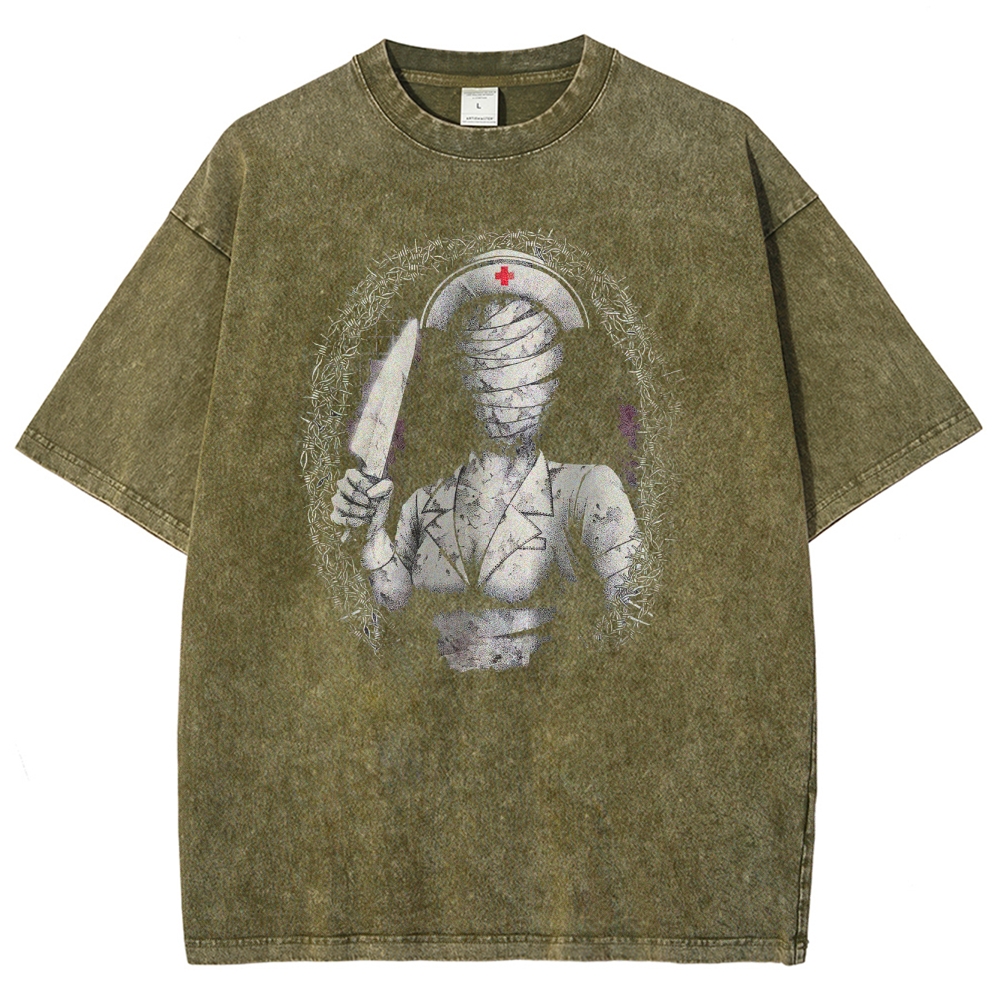 Red Ward Nurse Washed T-Shirt 