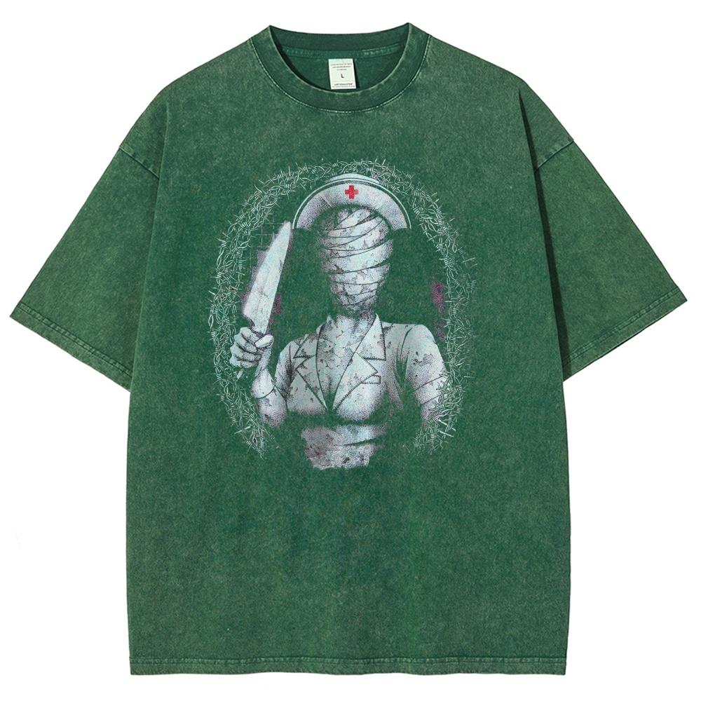 Red Ward Nurse Washed T-Shirt 
