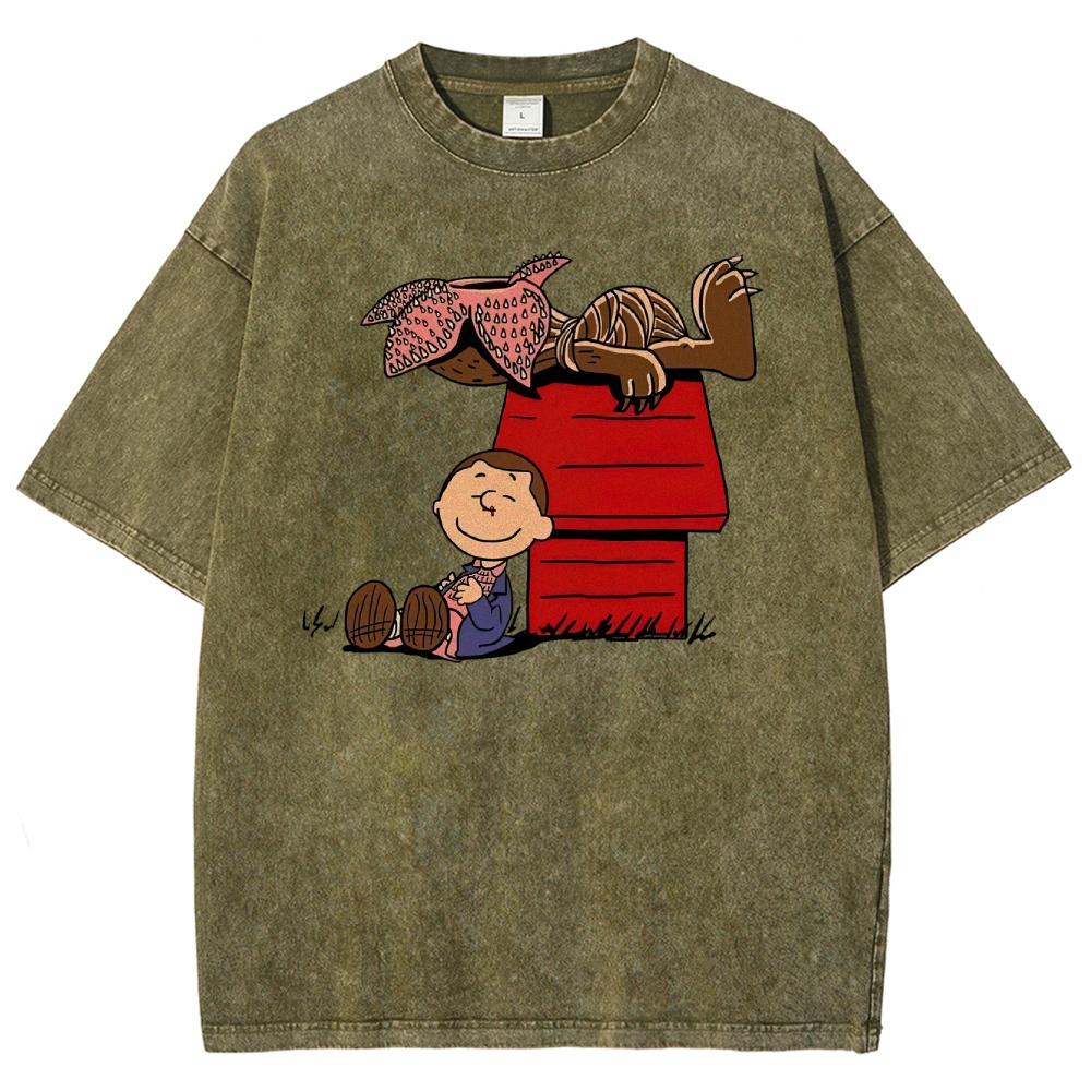 Demogorgon Crossover Graphic Washed T-Shirt