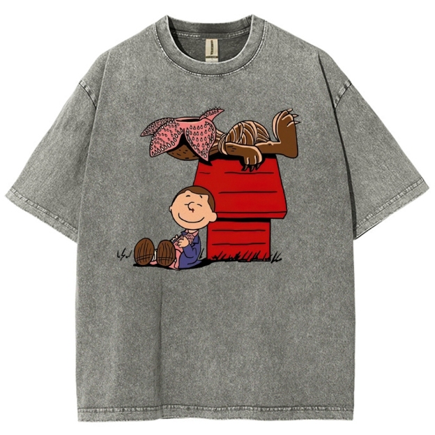 Demogorgon Crossover Graphic Washed T-Shirt