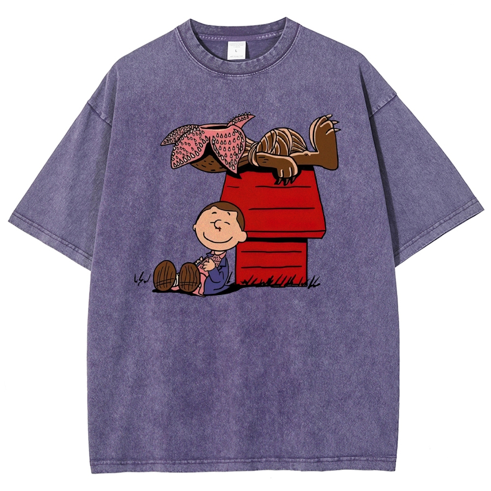 Demogorgon Crossover Graphic Washed T-Shirt