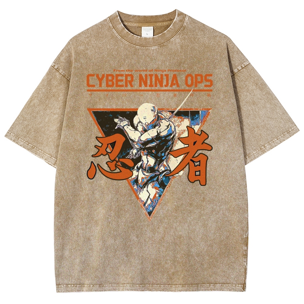 Futuristic Ninja Action Washed T-Shirt 