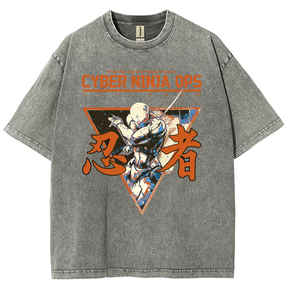 Futuristic Ninja Action Washed T-Shirt 