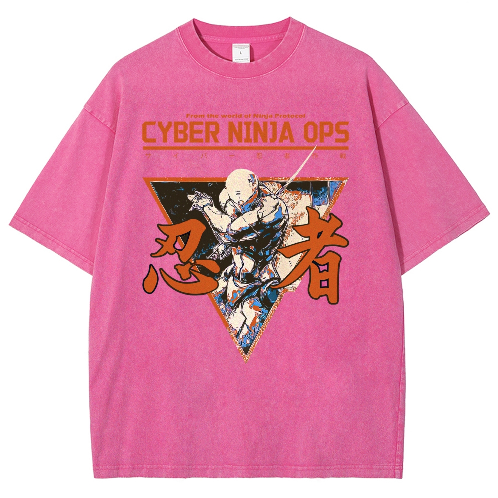Futuristic Ninja Action Washed T-Shirt 