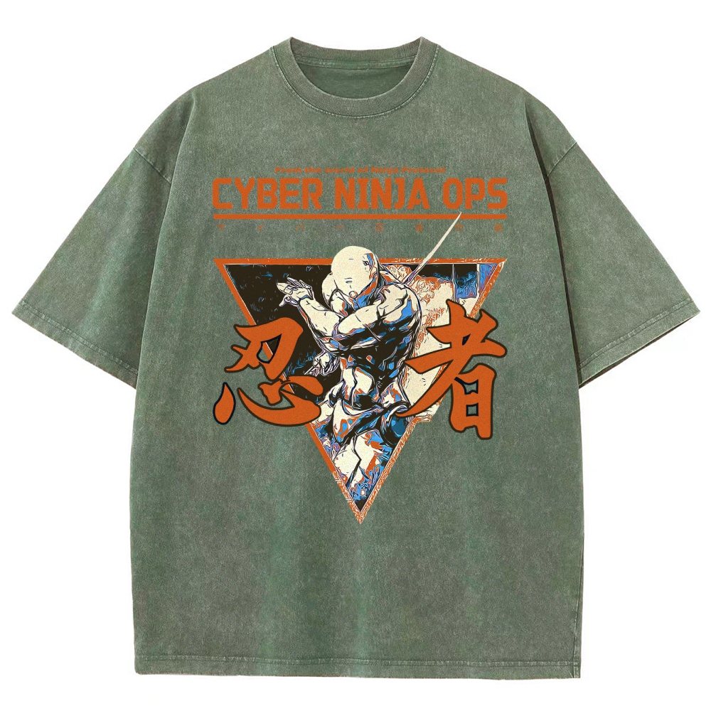Futuristic Ninja Action Washed T-Shirt 