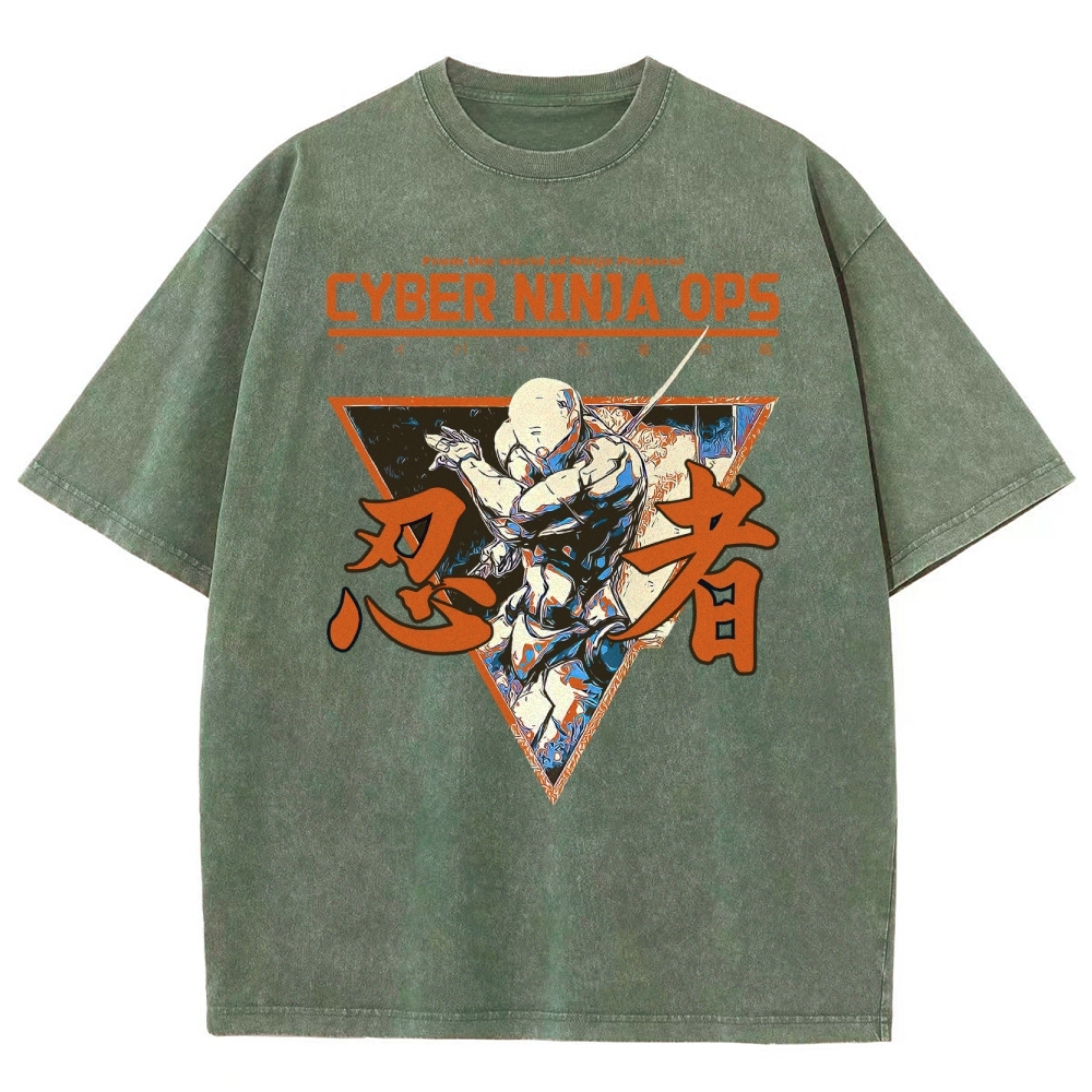 Futuristic Ninja Action Washed T-Shirt 