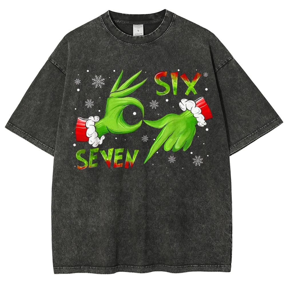 Festive Playful Hands: Six-Seven Gesture Graphic Washed T-Shirt