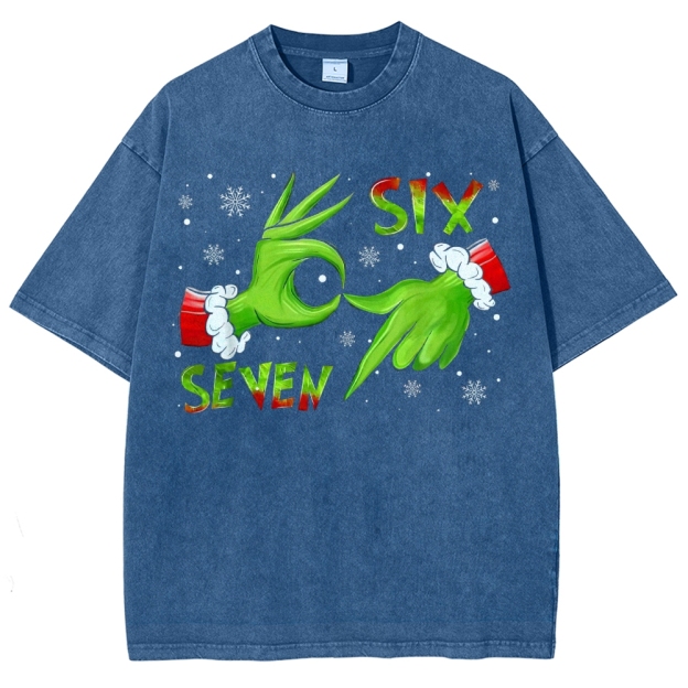 Festive Playful Hands: Six-Seven Gesture Graphic Washed T-Shirt