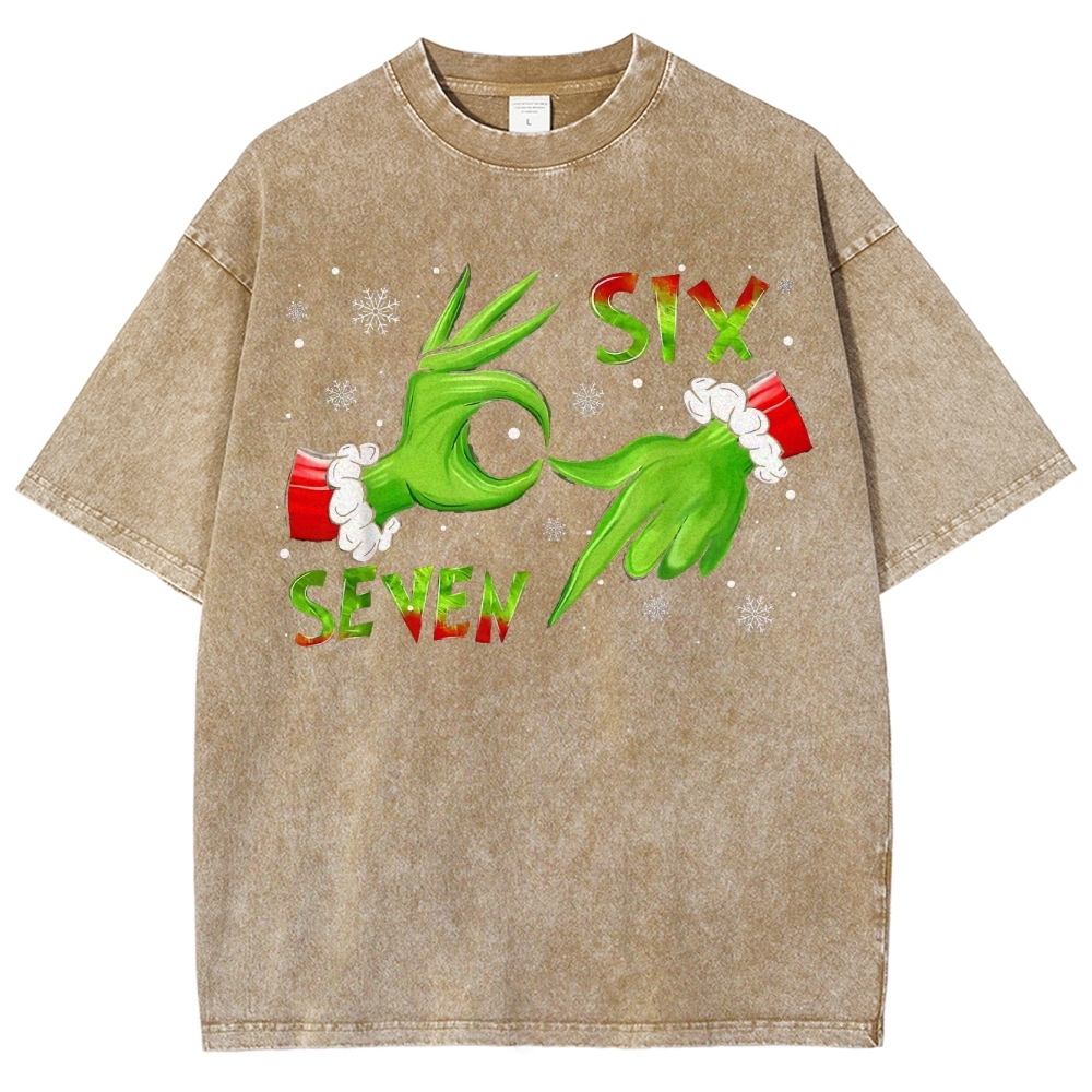 Festive Playful Hands: Six-Seven Gesture Graphic Washed T-Shirt