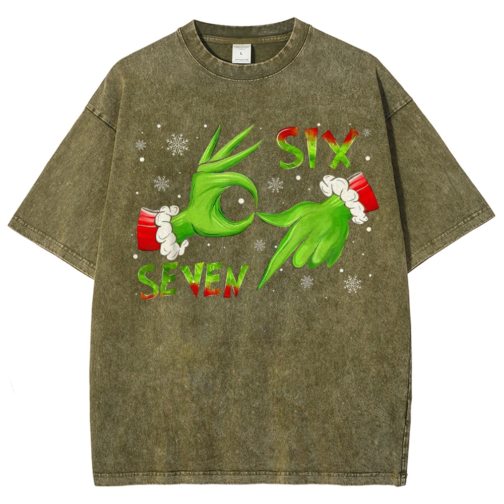 Festive Playful Hands: Six-Seven Gesture Graphic Washed T-Shirt