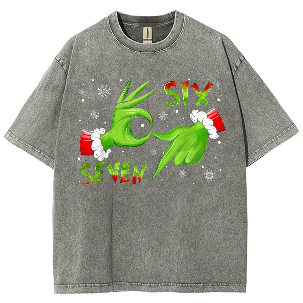 Festive Playful Hands: Six-Seven Gesture Graphic Washed T-Shirt