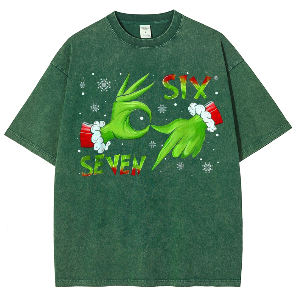 Festive Playful Hands: Six-Seven Gesture Graphic Washed T-Shirt
