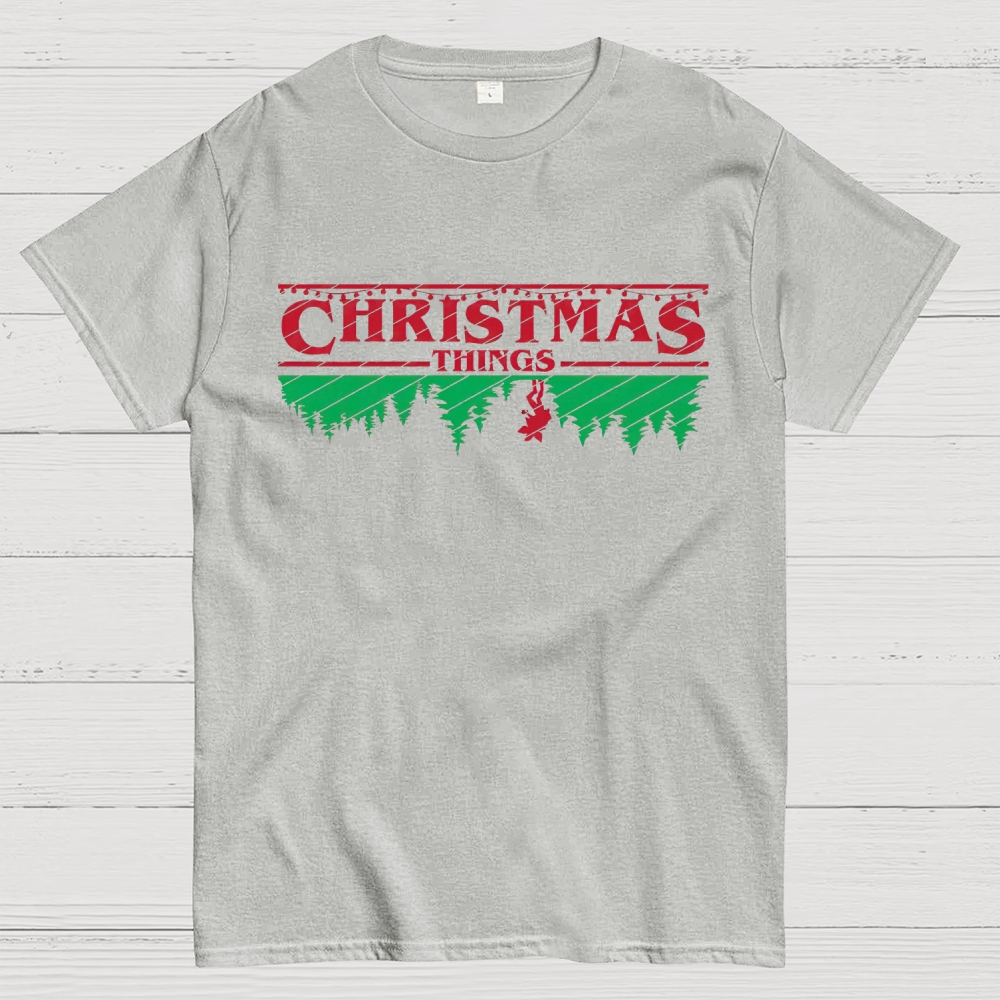 Retro Festive Vibes: Christmas Things Graphic Cotton T-shirt
