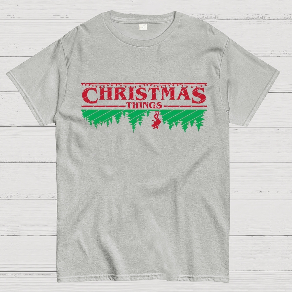 Retro Festive Vibes: Christmas Things Graphic Cotton T-shirt