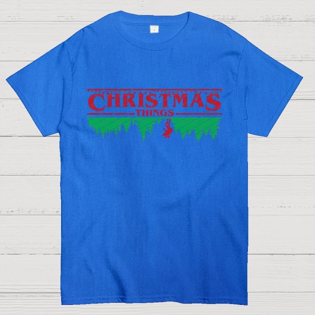 Retro Festive Vibes: Christmas Things Graphic Cotton T-shirt