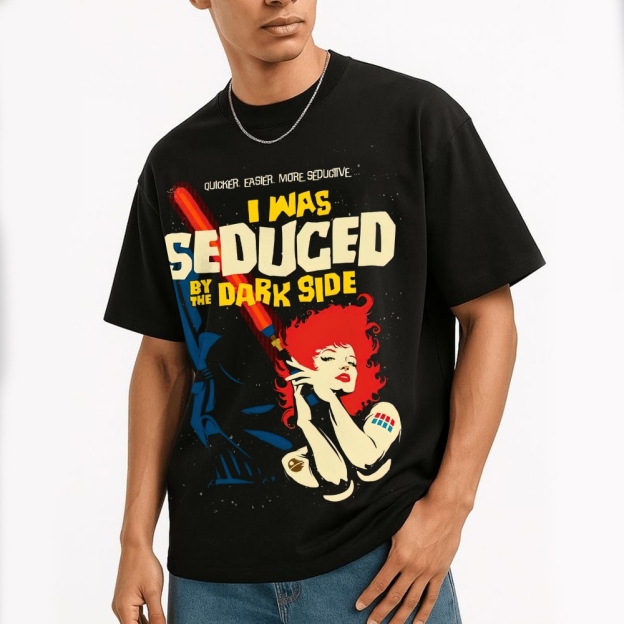 Vintage Seductive Dark Side Graphic Cotton T-shirt