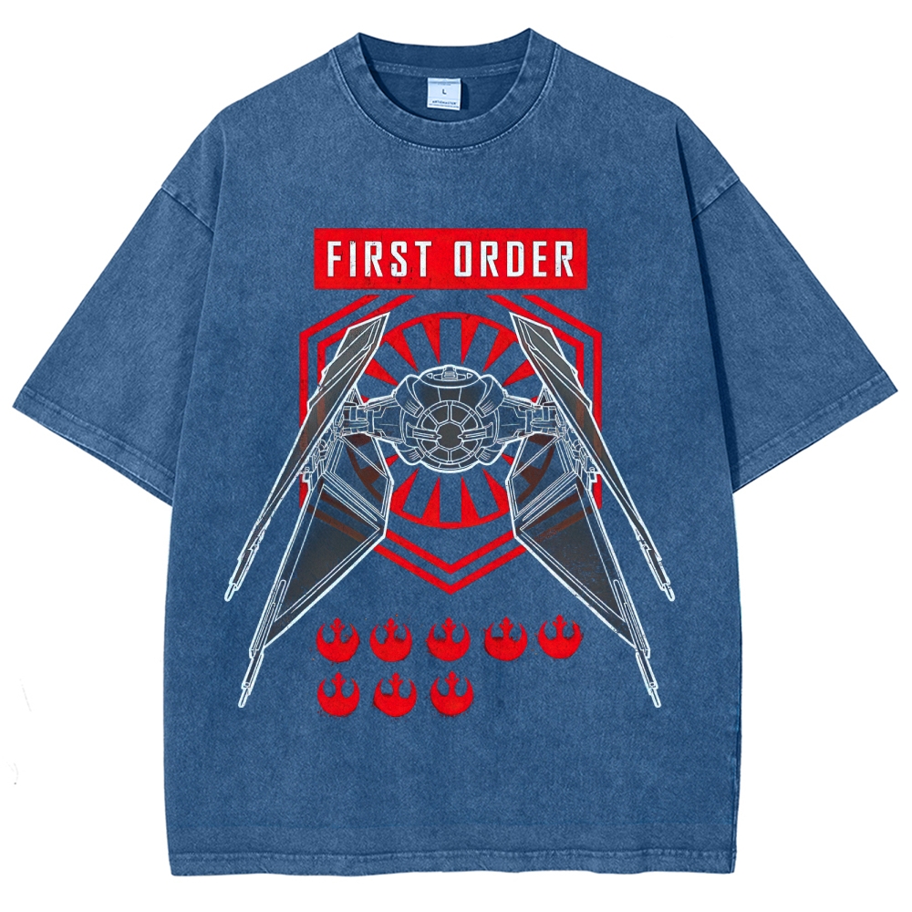 Edgy First Order Insignia Graphic Washed T-Shirt