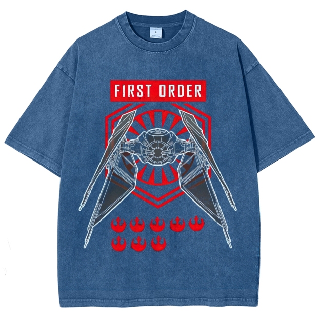 Edgy First Order Insignia Graphic Washed T-Shirt