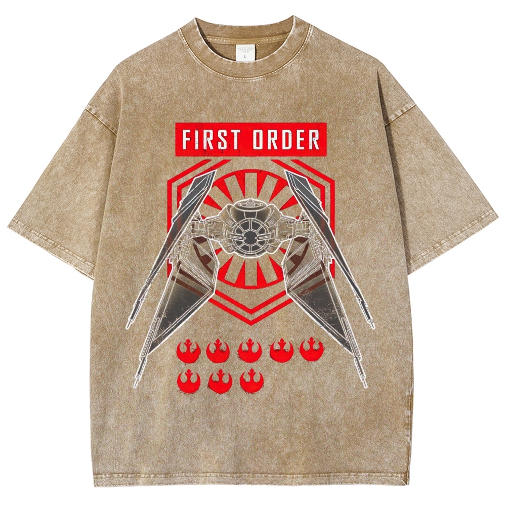 Edgy First Order Insignia Graphic Washed T-Shirt