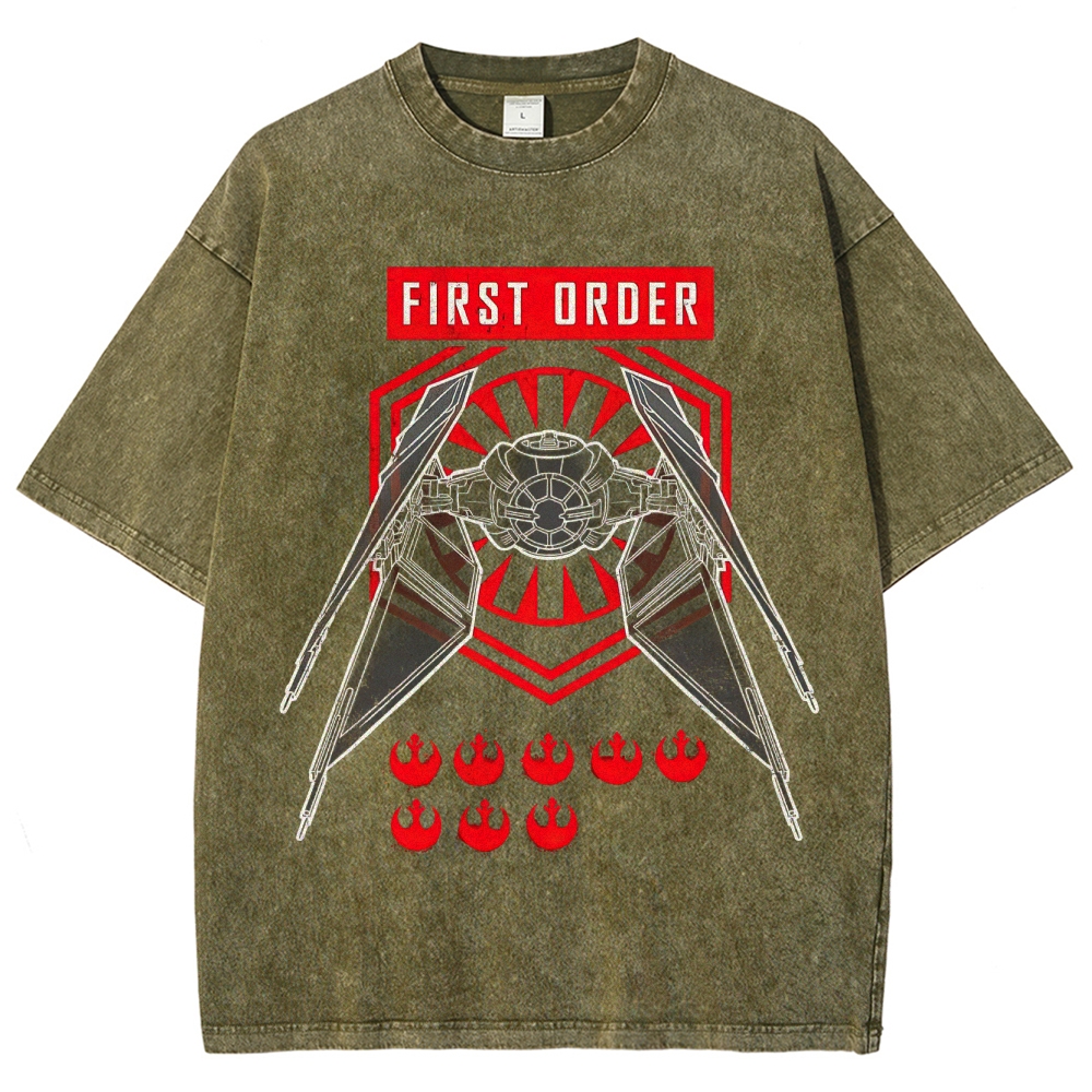 Edgy First Order Insignia Graphic Washed T-Shirt