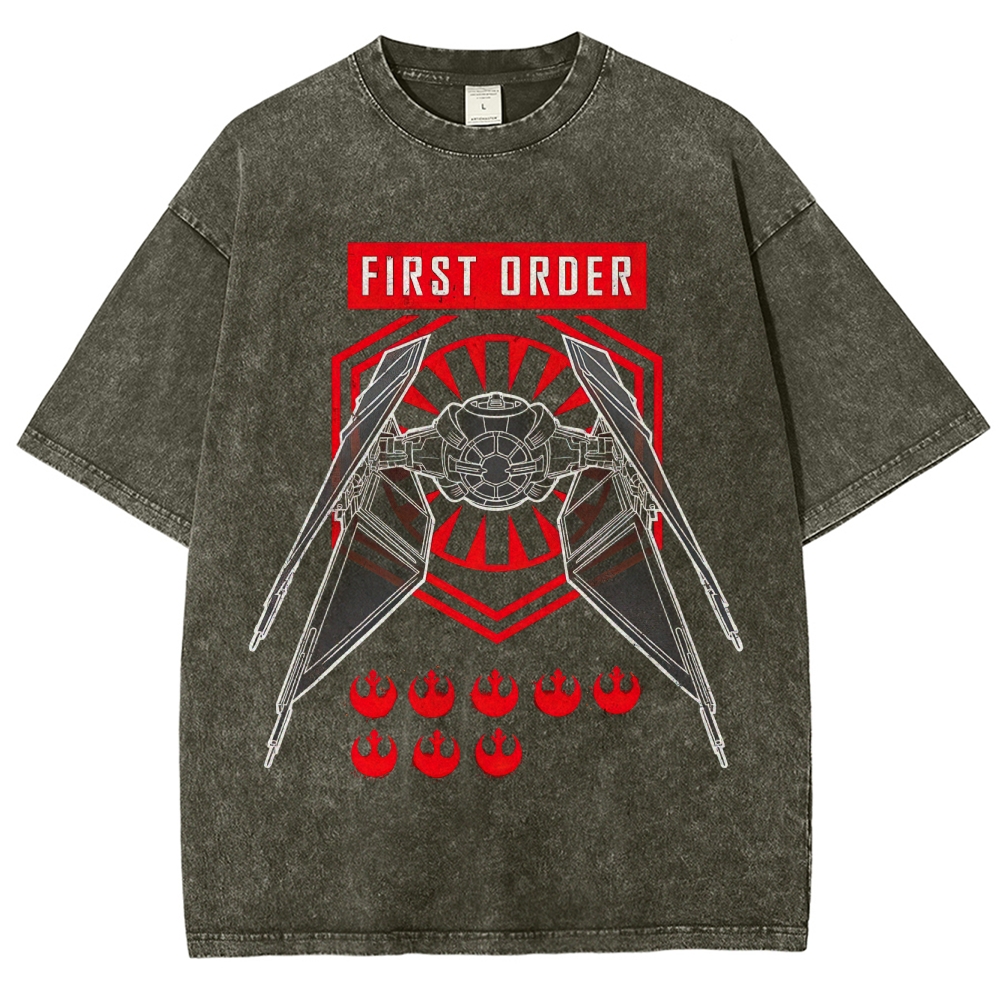 Edgy First Order Insignia Graphic Washed T-Shirt