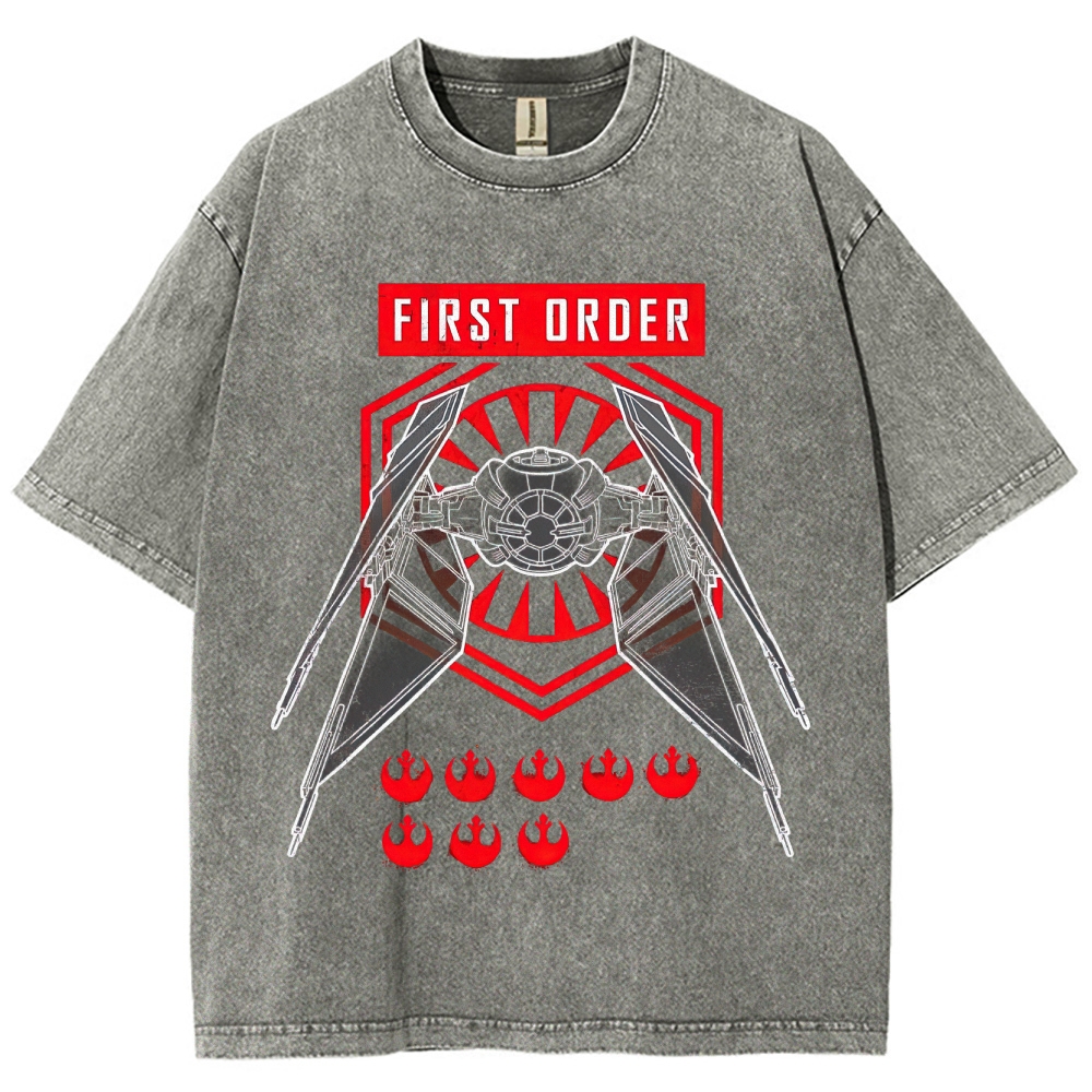 Edgy First Order Insignia Graphic Washed T-Shirt