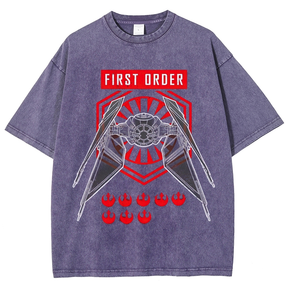 Edgy First Order Insignia Graphic Washed T-Shirt