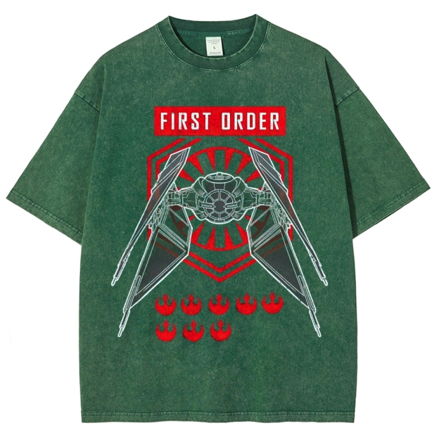Edgy First Order Insignia Graphic Washed T-Shirt