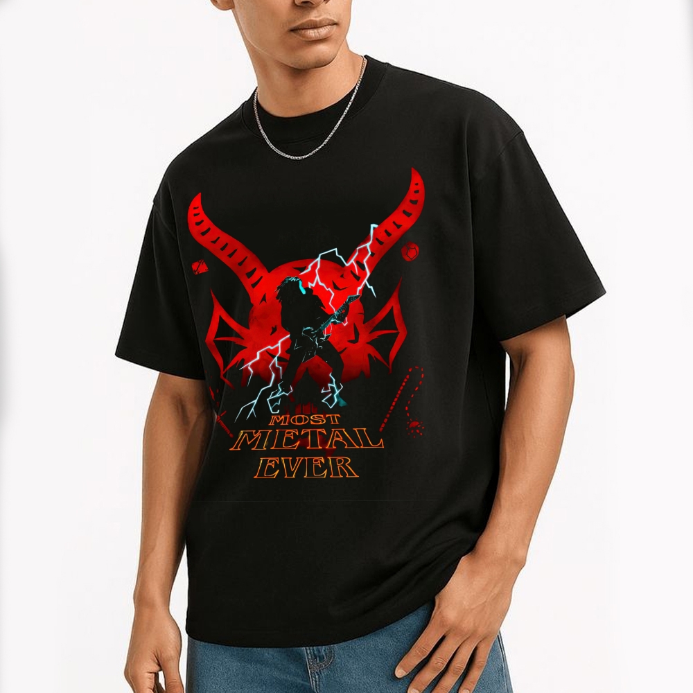 Edgy Metal Vibe: Most Metal Ever Graphic Cotton T-shirt