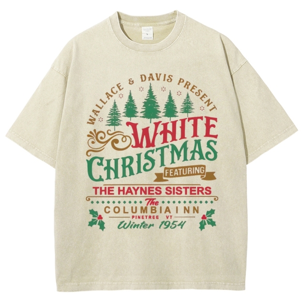 Vintage Holiday Showcase: White Christmas Graphic Washed T-Shirt