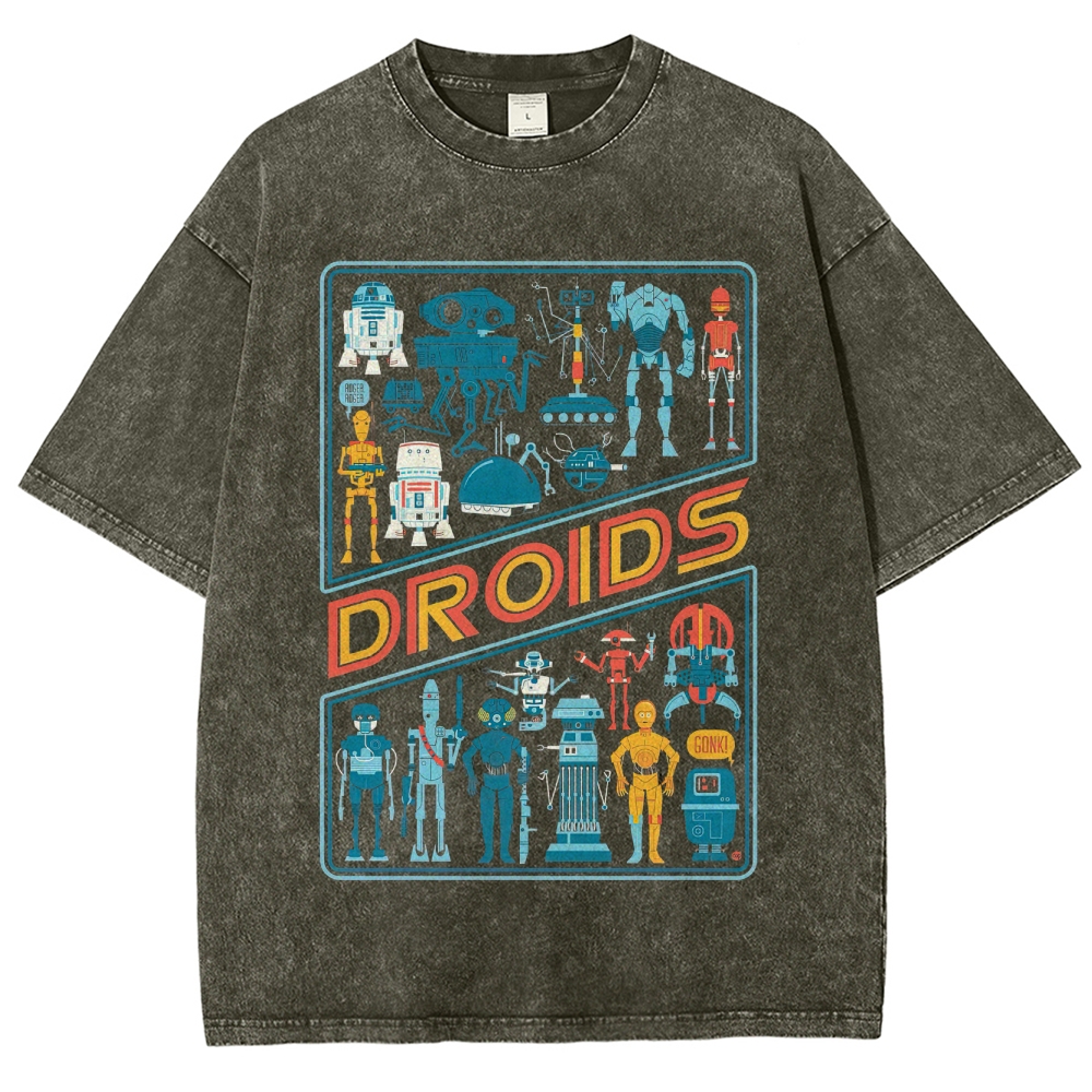 Retro Droid Collection Graphic Washed T-Shirt