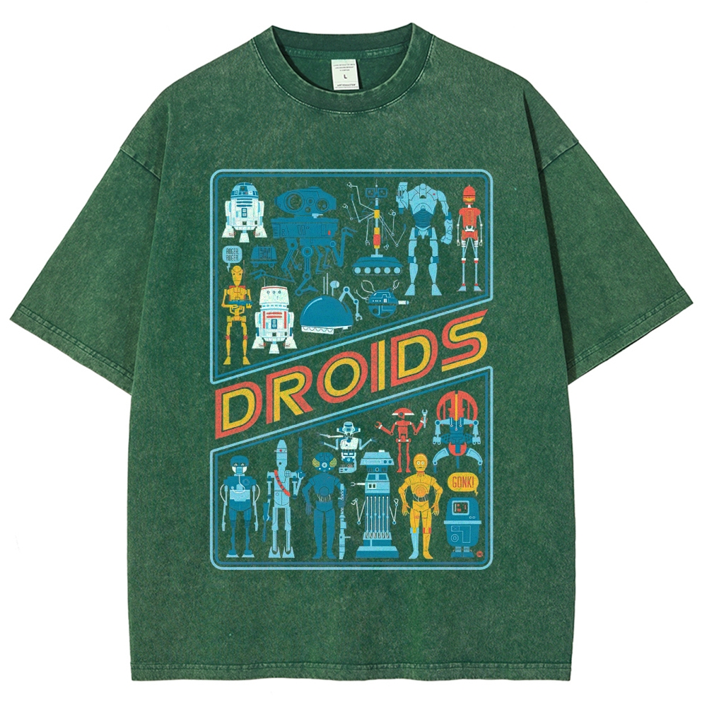 Retro Droid Collection Graphic Washed T-Shirt