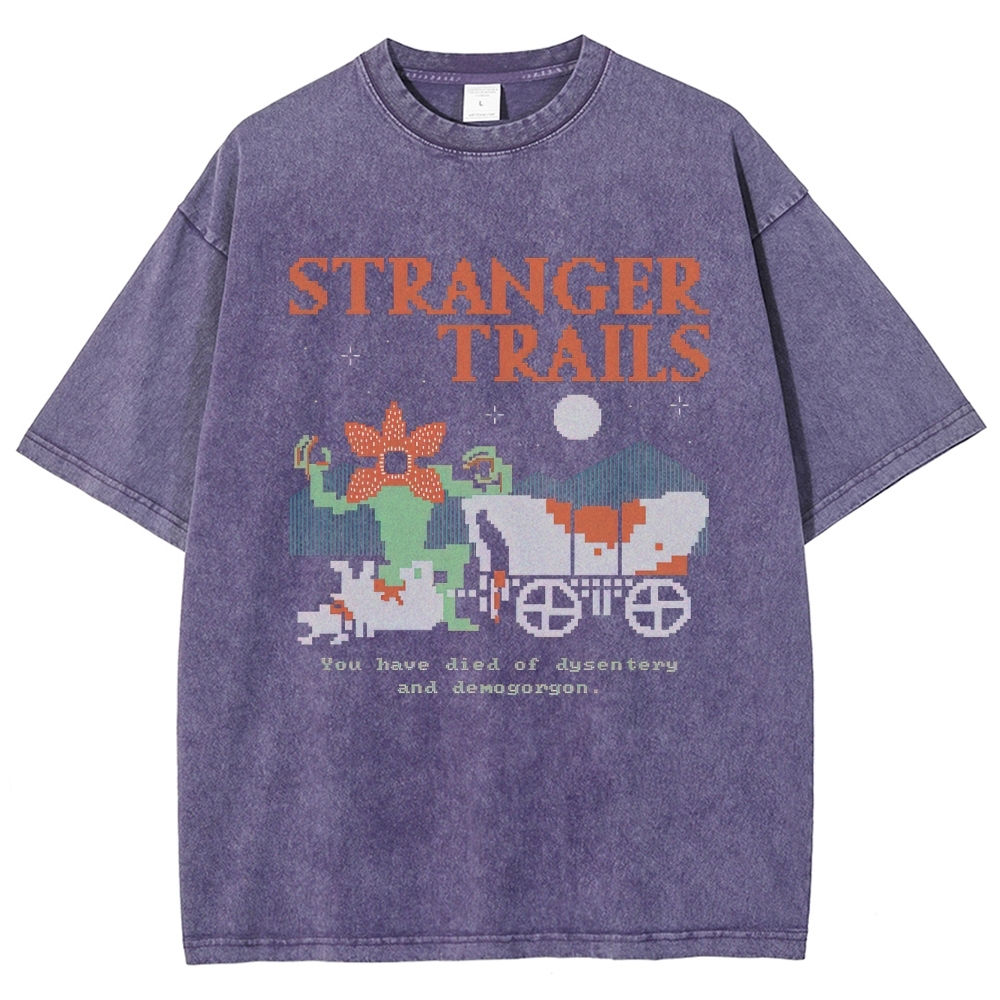 Pixelated Retro Trails: Stranger Trails Graphic Washed T-Shirt
