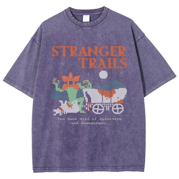 Pixelated Retro Trails: Stranger Trails Graphic Washed T-Shirt