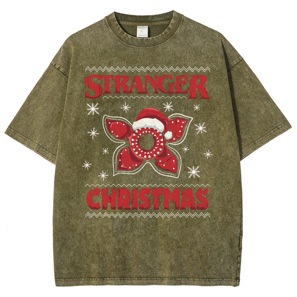 Man-eating Flower Christmas Washed T-Shirt