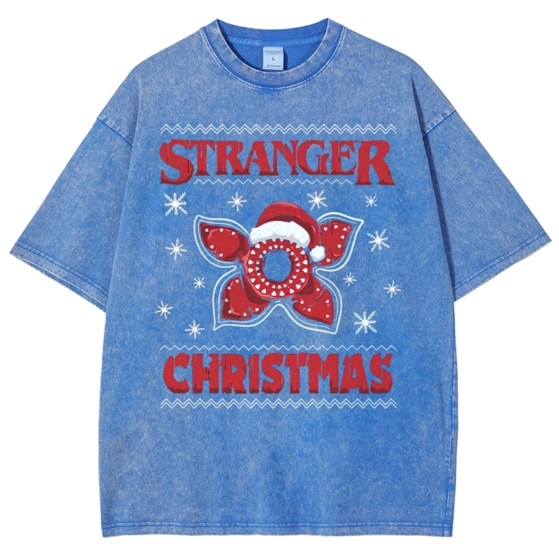 Man-eating Flower Christmas Washed T-Shirt