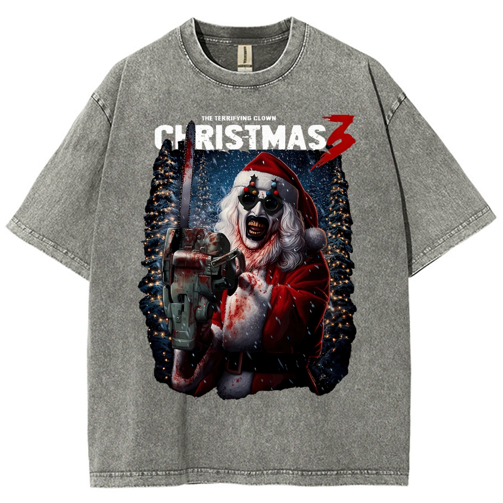 Killer Santa Horror Washed T-Shirt 