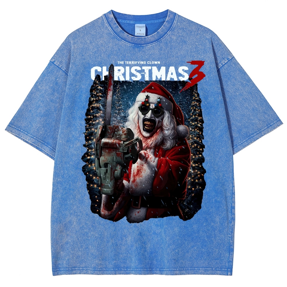 Killer Santa Horror Washed T-Shirt 