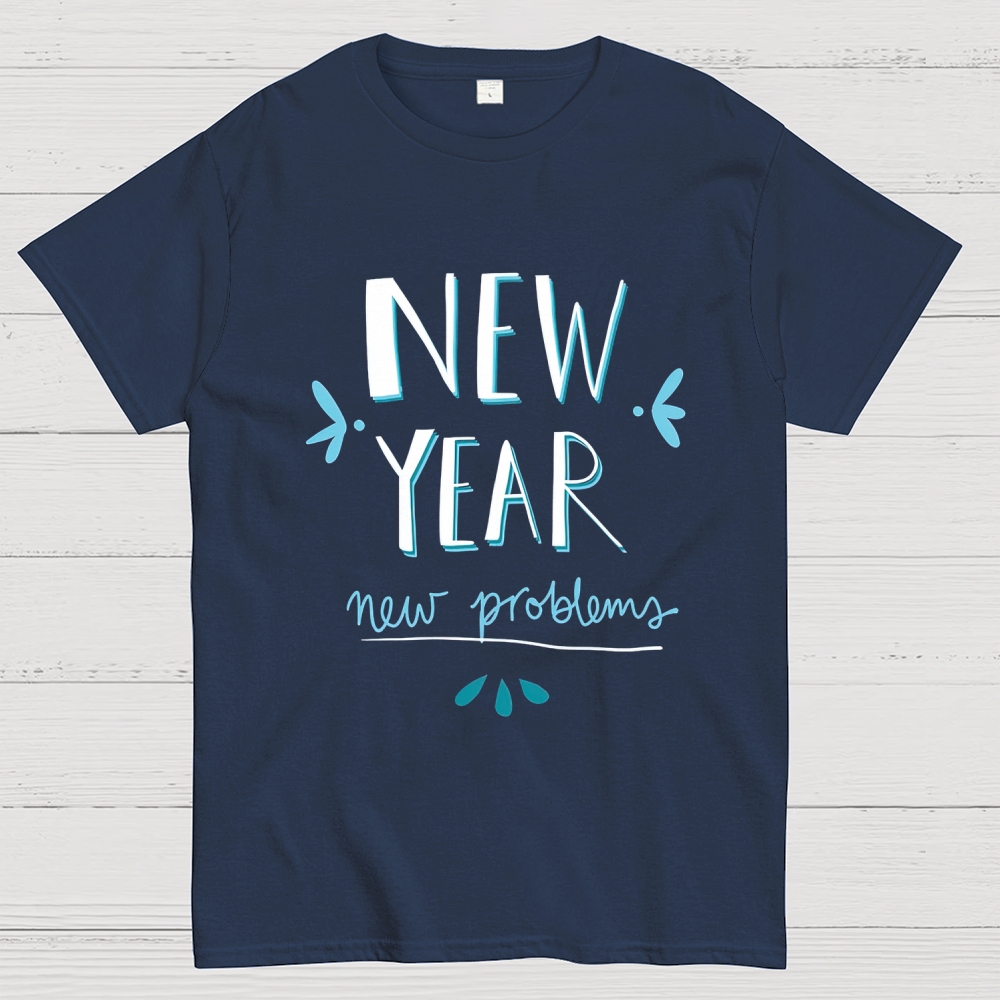 Sardonic New Year Vibes Graphic Cotton T-shirt