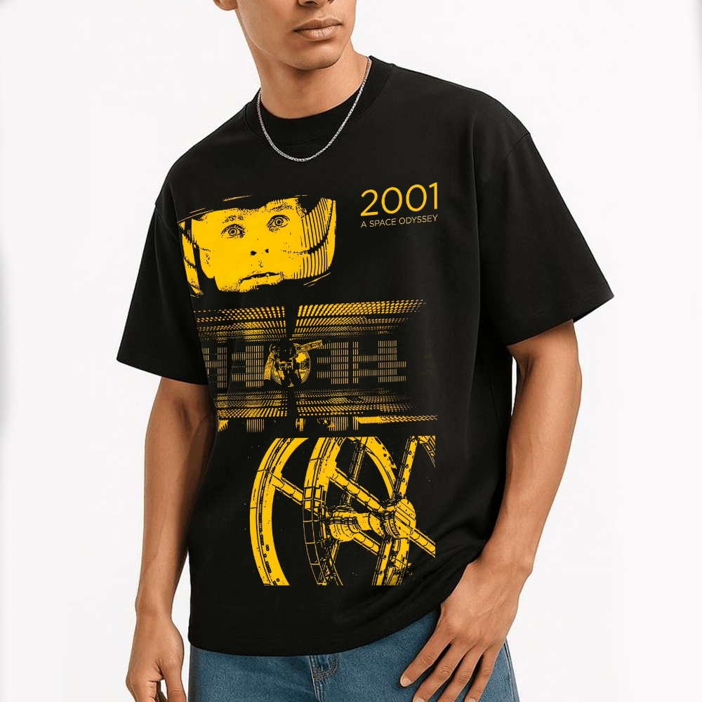 2001 Space Odyssey Retro Sci-Fi Graphic Cotton T-shirt