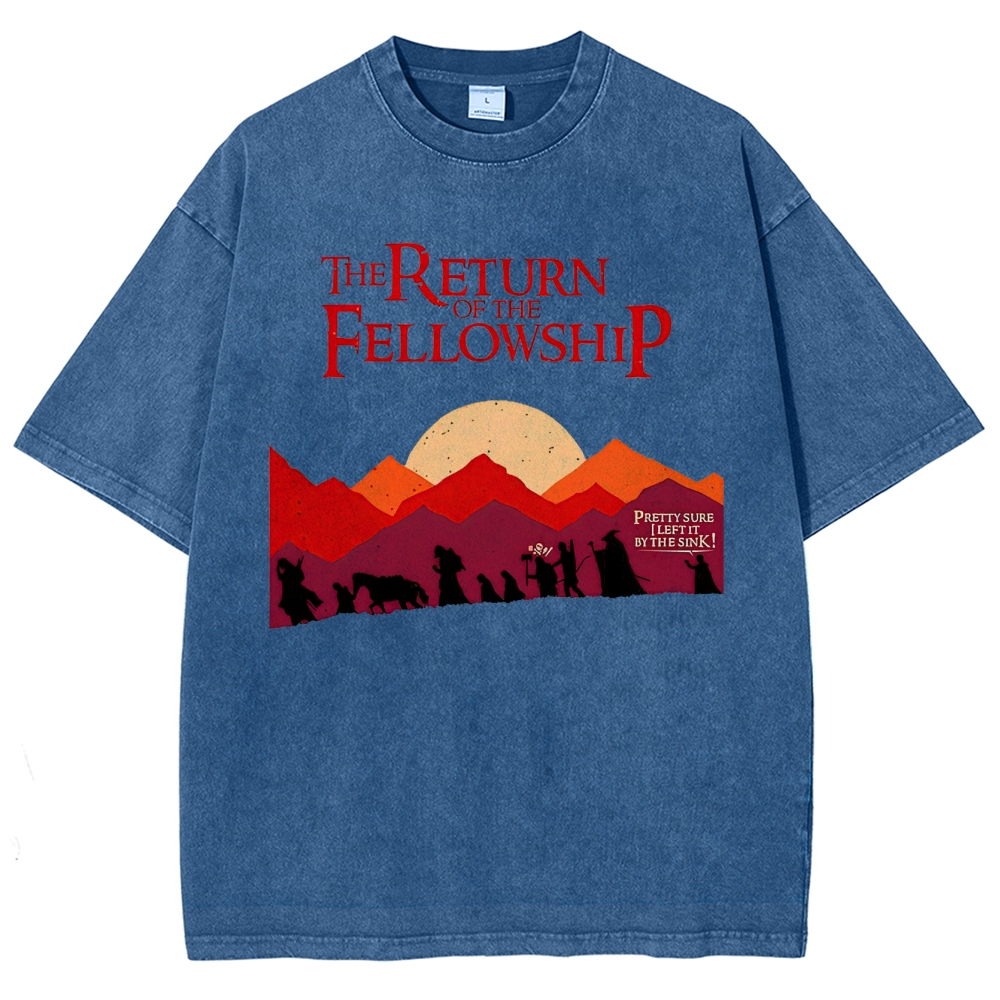 Retro Fellowship Adventure Silhouette Graphic Washed T-Shirt