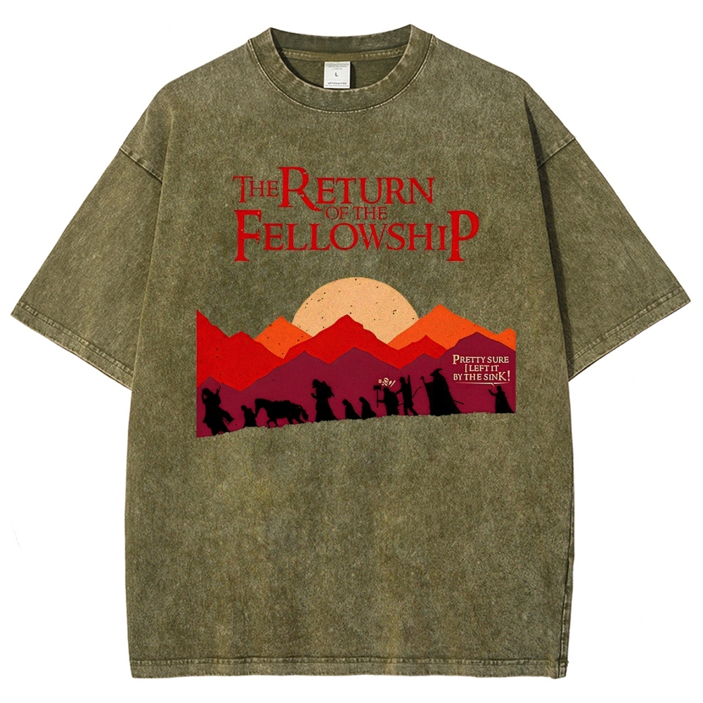 Retro Fellowship Adventure Silhouette Graphic Washed T-Shirt