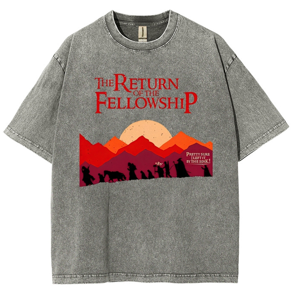Retro Fellowship Adventure Silhouette Graphic Washed T-Shirt