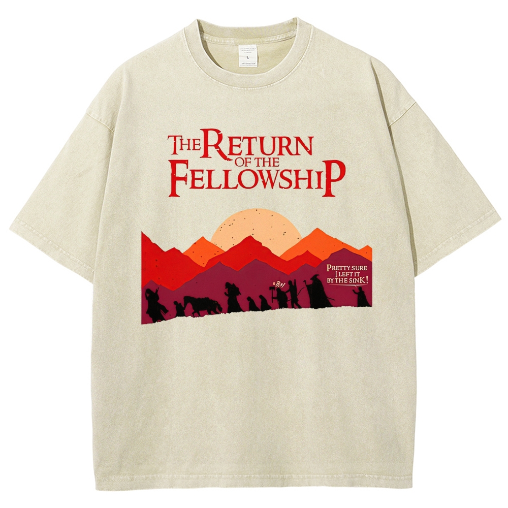Retro Fellowship Adventure Silhouette Graphic Washed T-Shirt