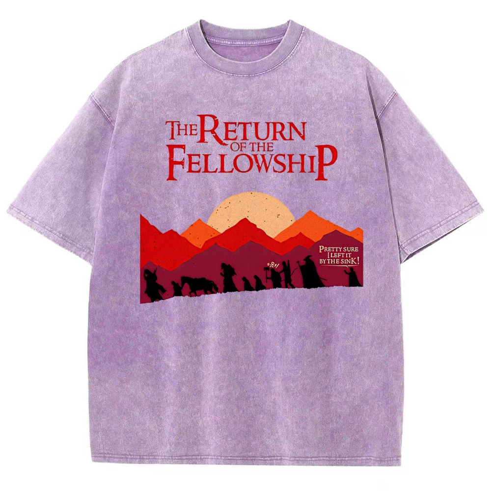 Retro Fellowship Adventure Silhouette Graphic Washed T-Shirt