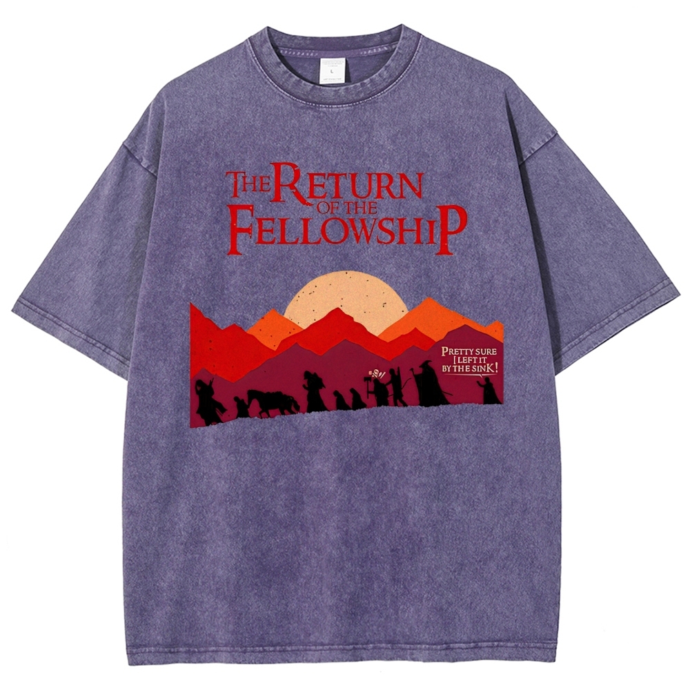 Retro Fellowship Adventure Silhouette Graphic Washed T-Shirt