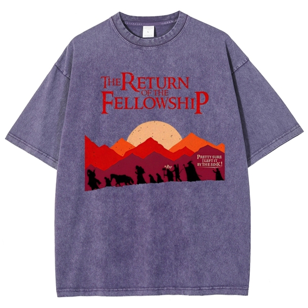 Retro Fellowship Adventure Silhouette Graphic Washed T-Shirt