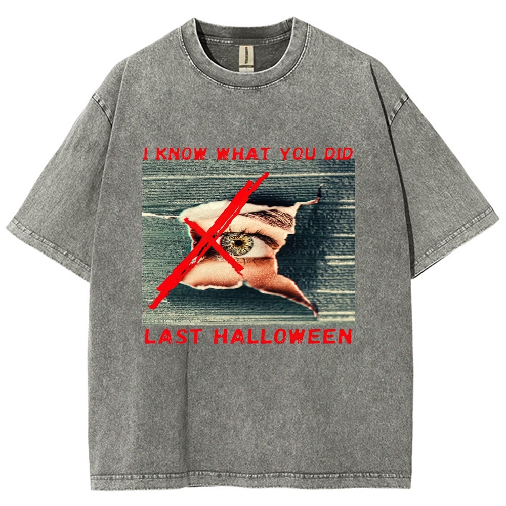 Halloween Secret Threat Retro Graphic Washed T-Shirt
