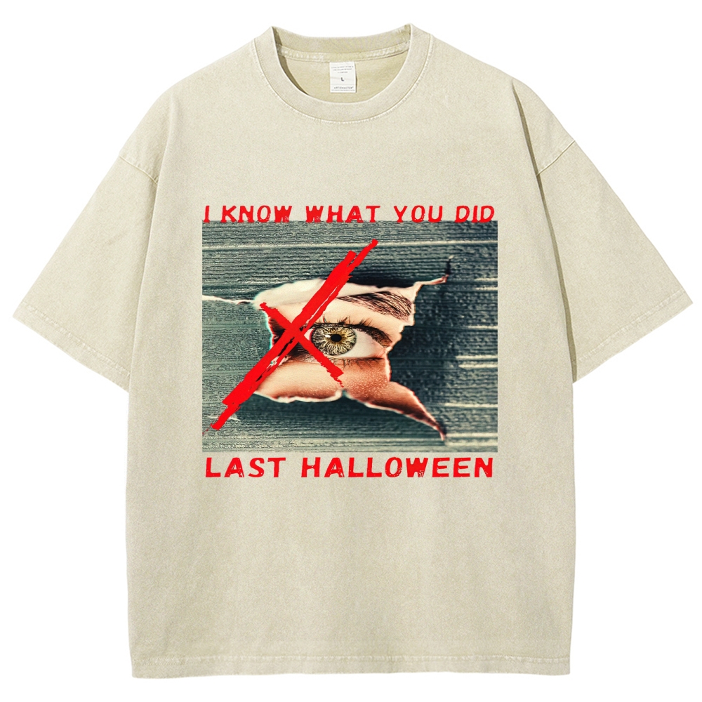 Halloween Secret Threat Retro Graphic Washed T-Shirt