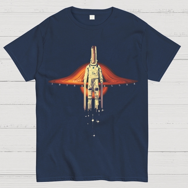 Falling Astronaut Wormhole Cotton T-shirt 